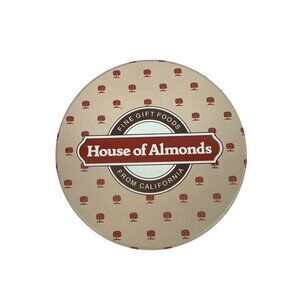 Vintage House Of Almonds Tin Container With Lid Fine Gift Foods From California
